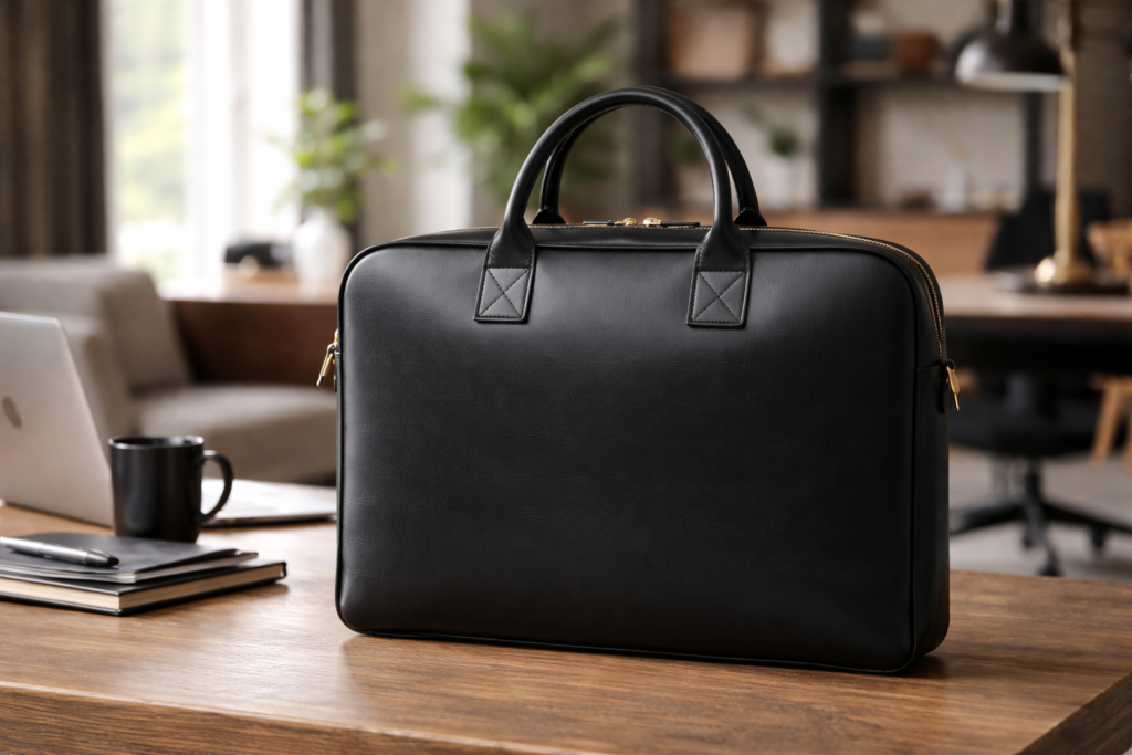 Porte documents Atlas Noir – Cuir premium