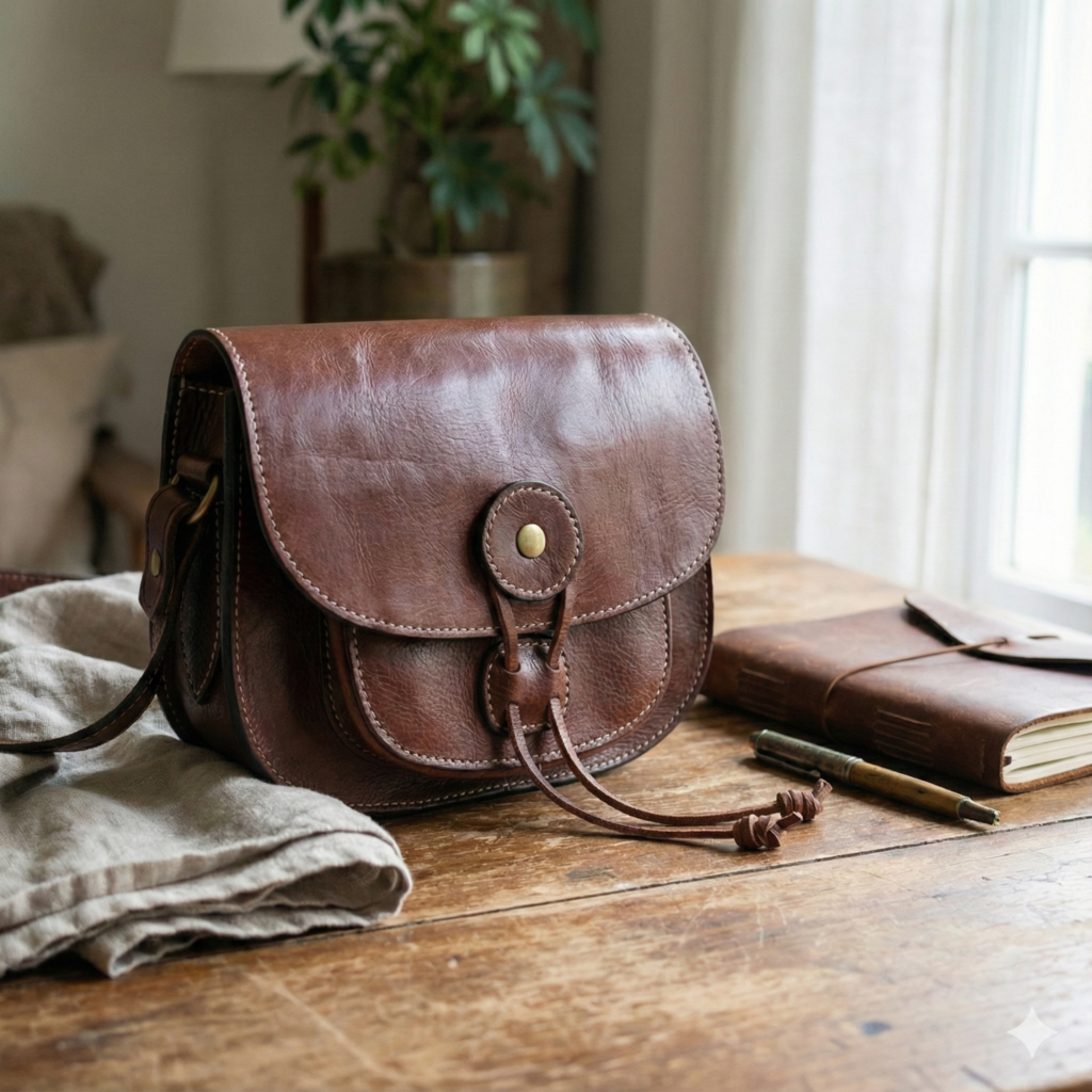 Sac bandoulière en cuir artisanal Heritage Saddle