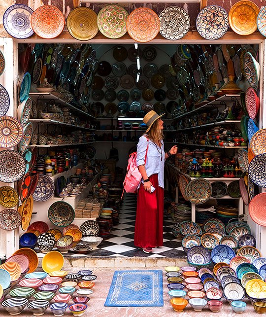 Moroccan artisan creating a handmade product