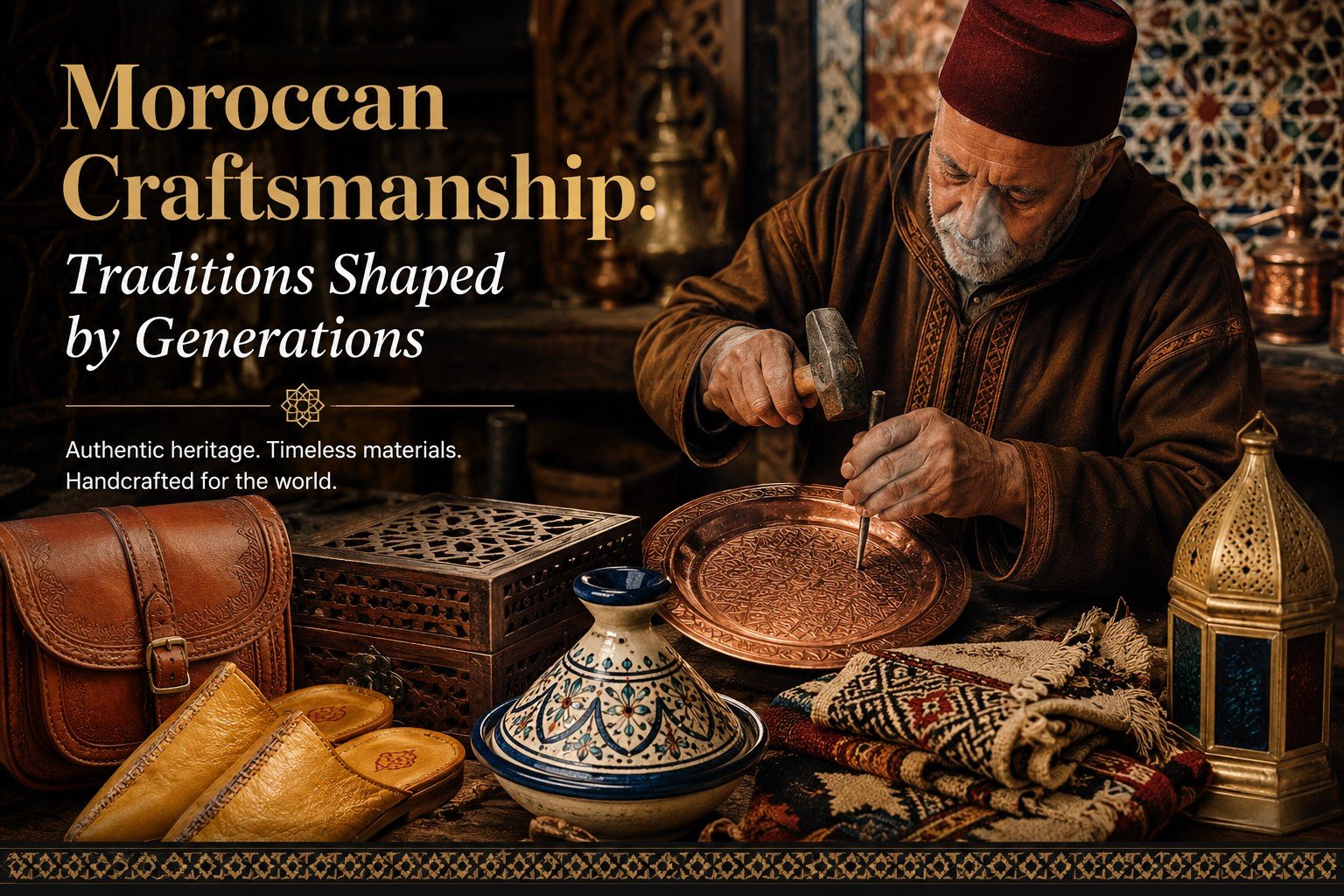 Moroccan artisan practicing traditional craftsmanship